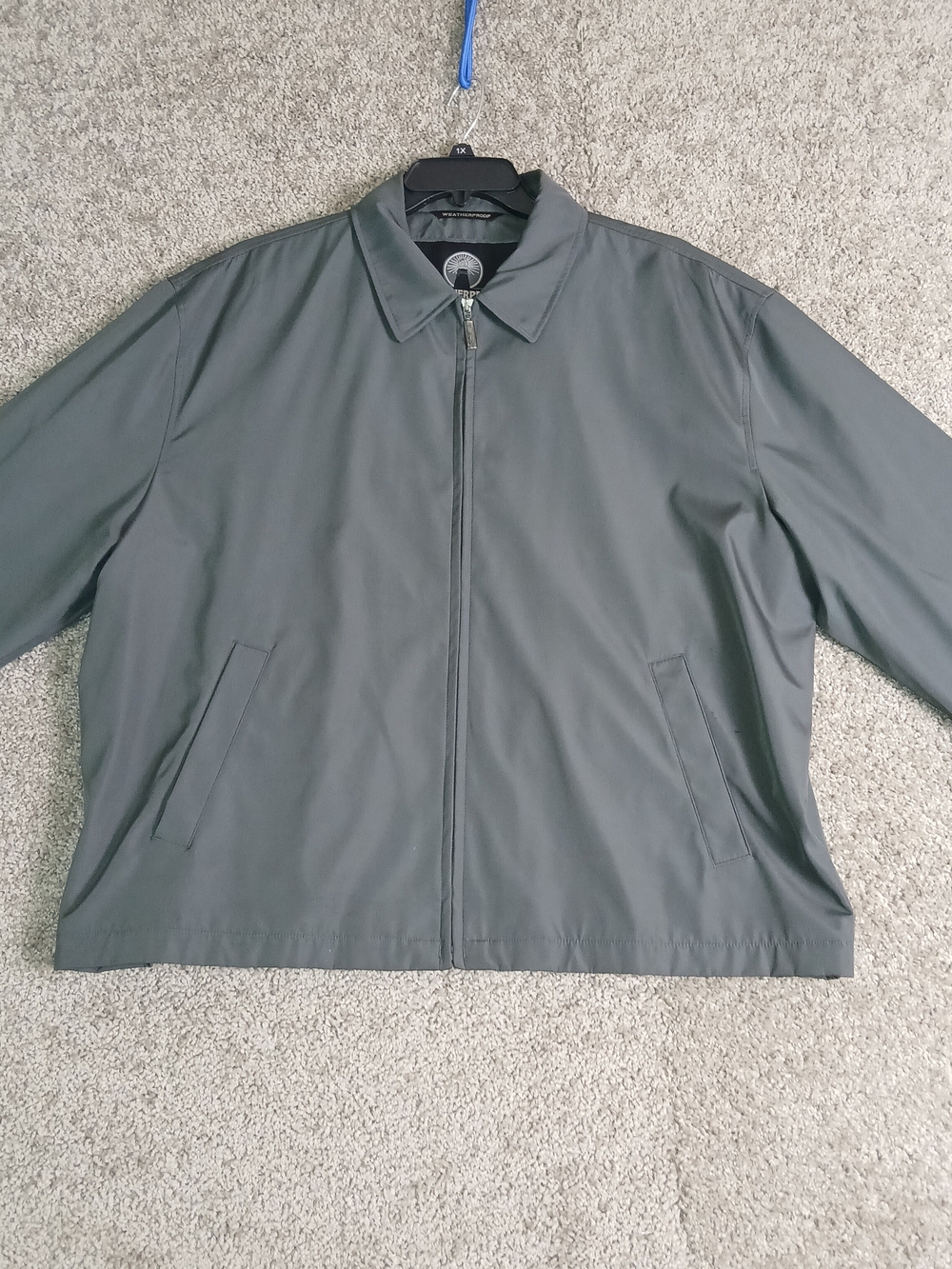Vintage Weatherproof Garment Company Men's Gray Zip-Front Jacket Windbreaker XXL